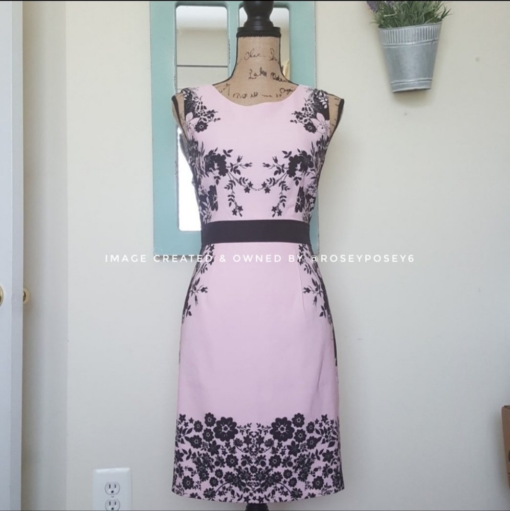New York & Co Career Pink Floral Sheath Dress - Picture 4 of 7
